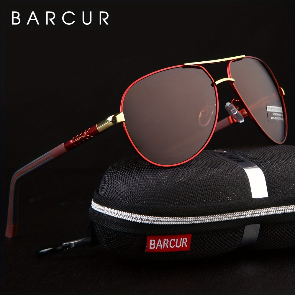 BARCUR Retro Men's Sunglasses Polarized Sunglasses Driving Eyewear UV Protection Protective Sunglasses, ideal choice for gifts