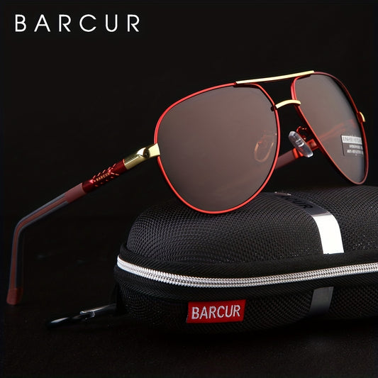 BARCUR Retro Men's Sunglasses Polarized Sunglasses Driving Eyewear UV Protection Protective Sunglasses, ideal choice for gifts