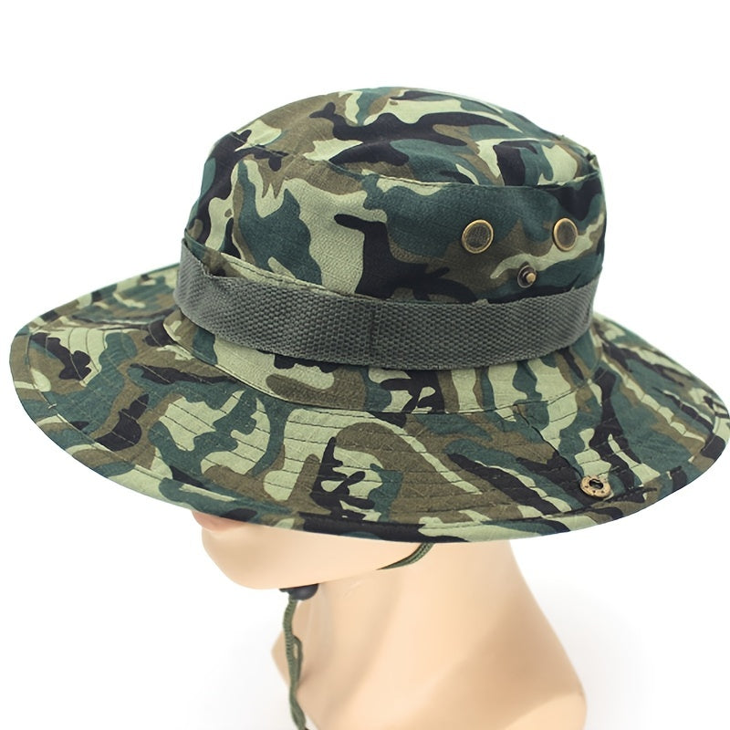Outdoor Sun Protection Fashion Round Edge Cotton Woven Bucket Hat For Hiking Jungle Desert