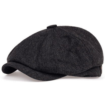 Men's Retro Octagonal Herringbone Hat, Casual Striped Beret, Gatsby Flat Hat