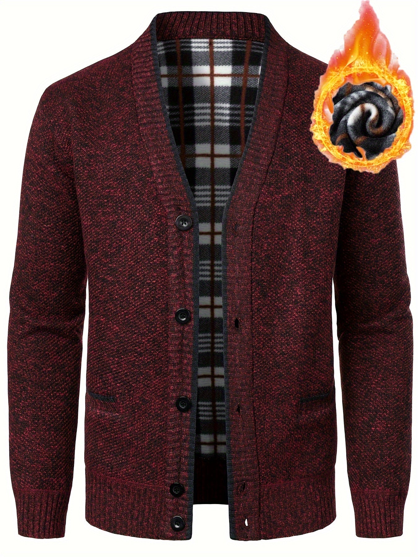 Cozy V-Neck Cardigan Sweater - Soft Knit, Casual, Fall and Winter Essential, Best Selling Men's Clothing for Cold Weather