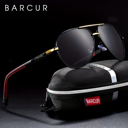 BARCUR Retro Men's Sunglasses Polarized Sunglasses Driving Eyewear UV Protection Protective Sunglasses, ideal choice for gifts