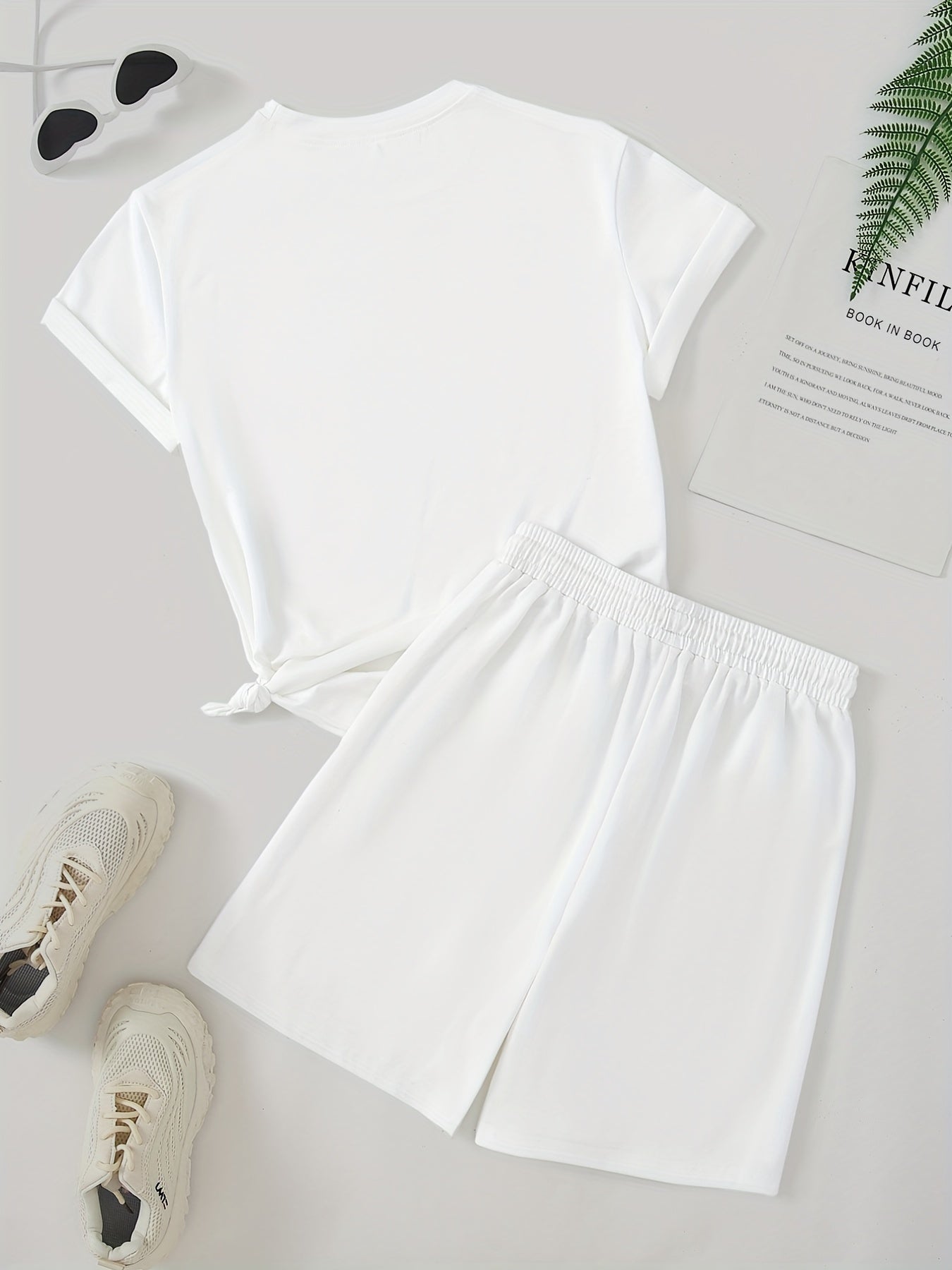 Big Smile Pattern 2Pcs Trendy Outfits For Men, Casual Crew Neck Short Sleeve T-shirt And Drawstring Shorts Set For Summer, Men's Clothing for Vacation Workout