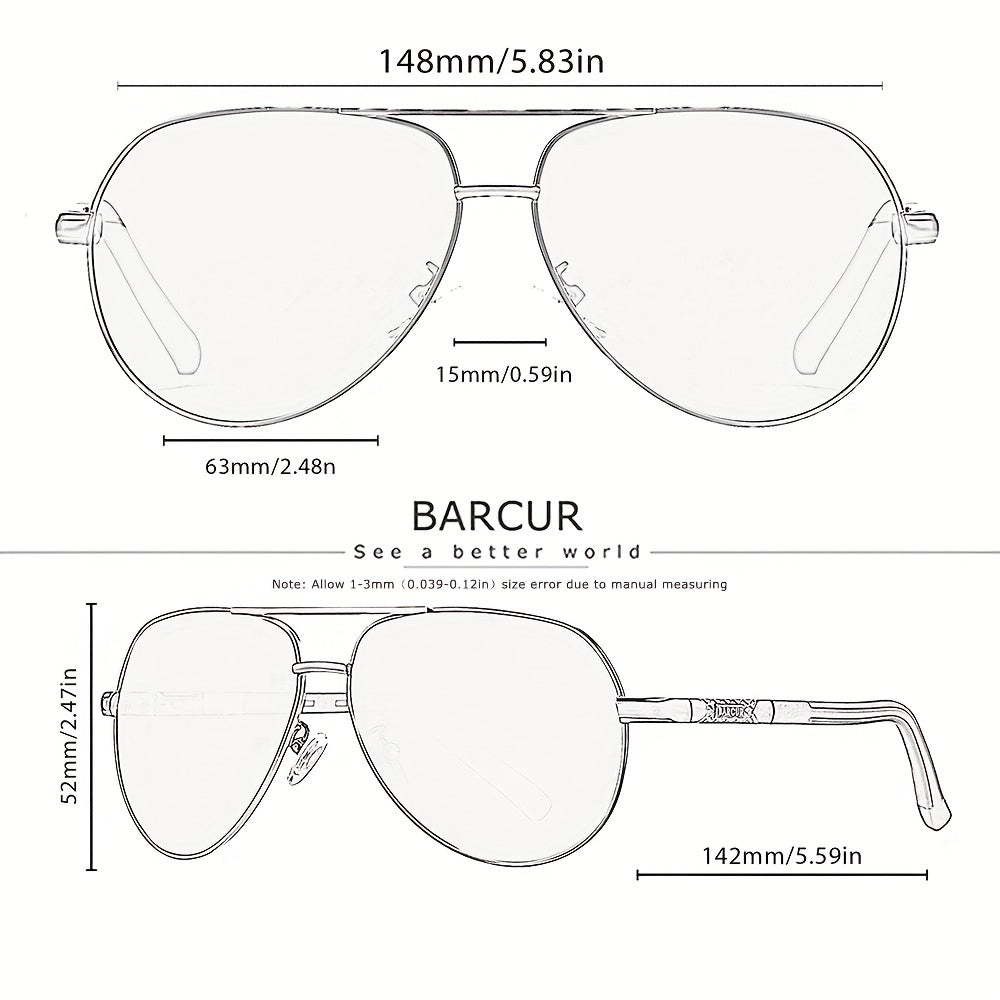 BARCUR Retro Men's Sunglasses Polarized Sunglasses Driving Eyewear UV Protection Protective Sunglasses, ideal choice for gifts