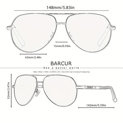 BARCUR Retro Men's Sunglasses Polarized Sunglasses Driving Eyewear UV Protection Protective Sunglasses, ideal choice for gifts
