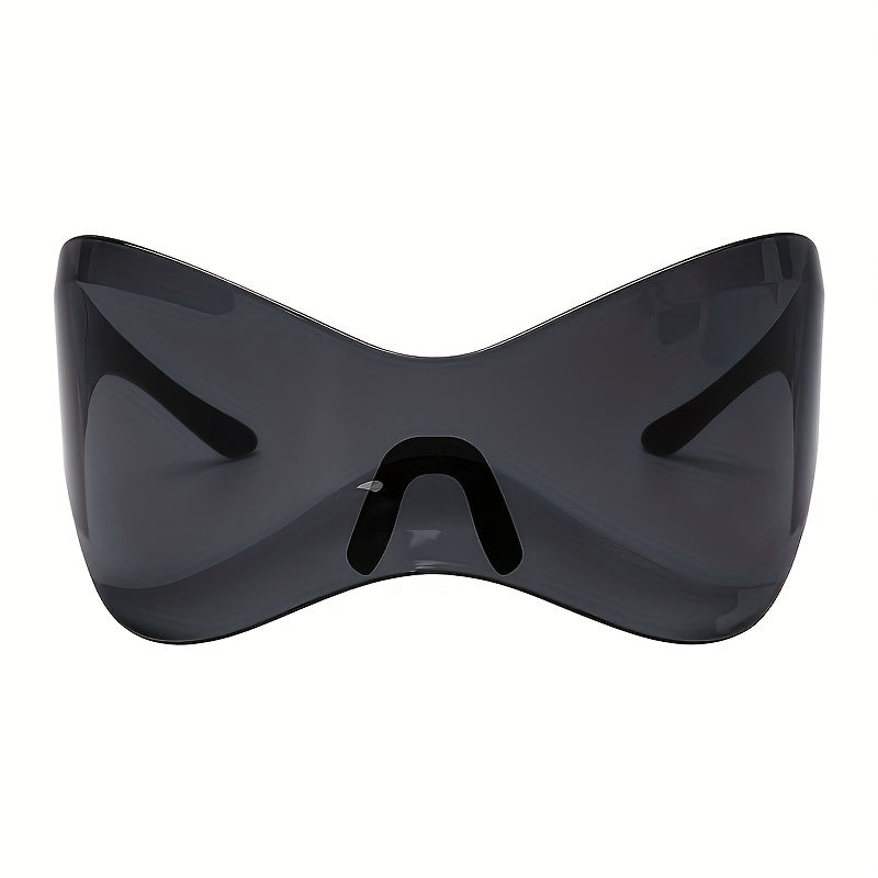 Windproof Frameless One-piece Sunglasses For Women European And American Personality Sports Glasses Punk Mask Fashion Y2K Cycling Sunglasses