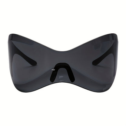 Windproof Frameless One-piece Sunglasses For Women European And American Personality Sports Glasses Punk Mask Fashion Y2K Cycling Sunglasses