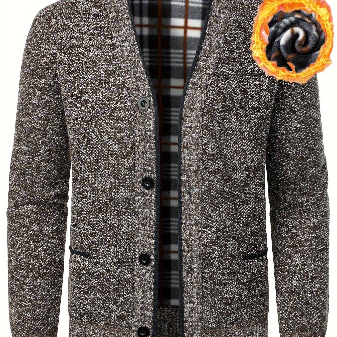 Cozy V-Neck Cardigan Sweater - Soft Knit, Casual, Fall and Winter Essential, Best Selling Men's Clothing for Cold Weather