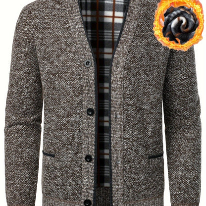 Cozy V-Neck Cardigan Sweater - Soft Knit, Casual, Fall and Winter Essential, Best Selling Men's Clothing for Cold Weather