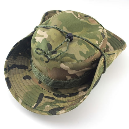 Outdoor Sun Protection Fashion Round Edge Cotton Woven Bucket Hat For Hiking Jungle Desert