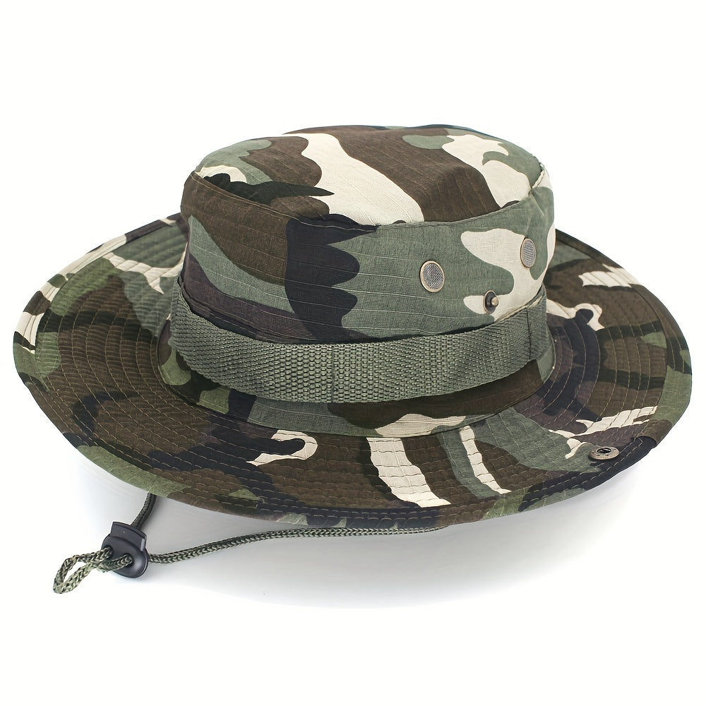 Outdoor Sun Protection Fashion Round Edge Cotton Woven Bucket Hat For Hiking Jungle Desert