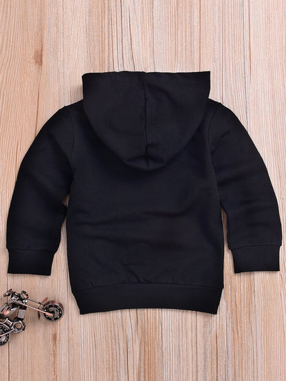 Children's STRAIGHT OUTTA TIMEOUT Letter Print Hooded Sweatshirt With Pocket, Kids Cotton Active Hoodies