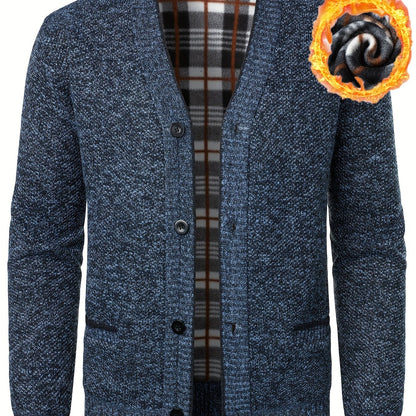 Cozy V-Neck Cardigan Sweater - Soft Knit, Casual, Fall and Winter Essential, Best Selling Men's Clothing for Cold Weather