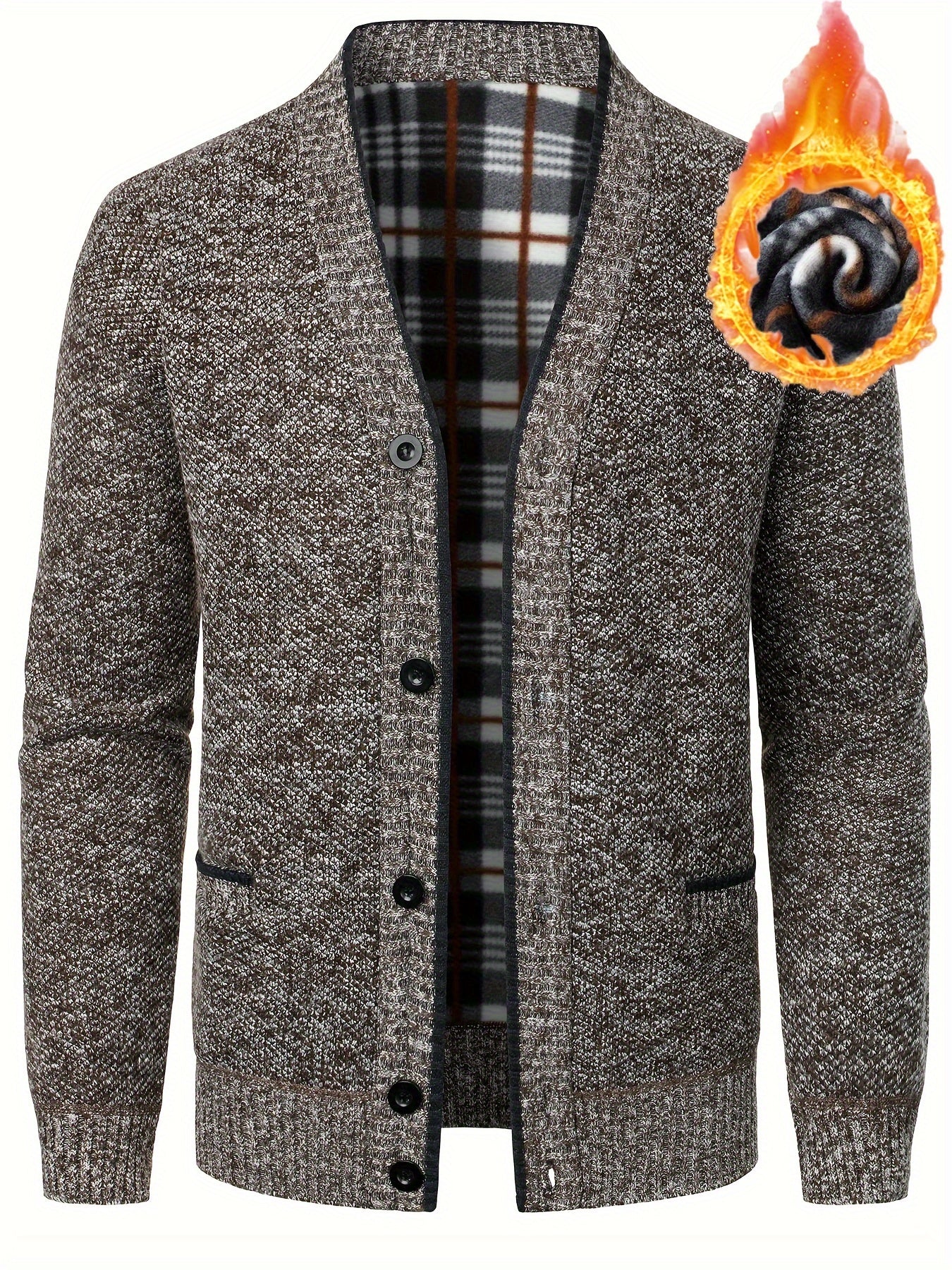 Cozy V-Neck Cardigan Sweater - Soft Knit, Casual, Fall and Winter Essential, Best Selling Men's Clothing for Cold Weather
