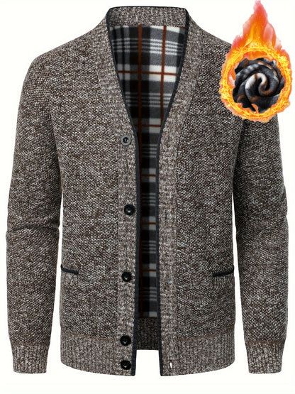 Cozy V-Neck Cardigan Sweater - Soft Knit, Casual, Fall and Winter Essential, Best Selling Men's Clothing for Cold Weather