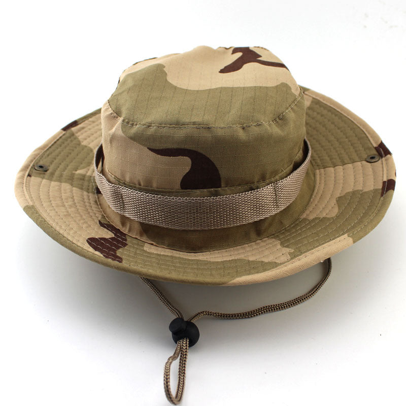 Outdoor Sun Protection Fashion Round Edge Cotton Woven Bucket Hat For Hiking Jungle Desert