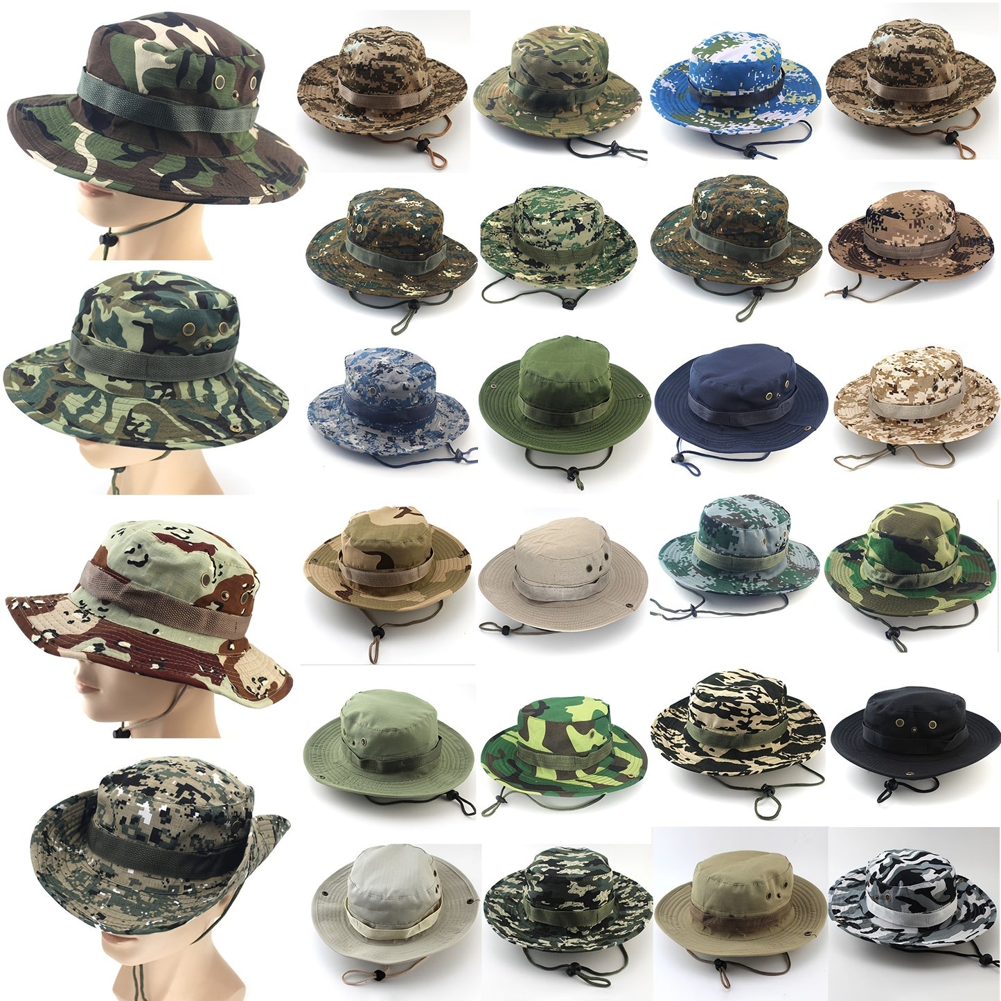 Outdoor Sun Protection Fashion Round Edge Cotton Woven Bucket Hat For Hiking Jungle Desert