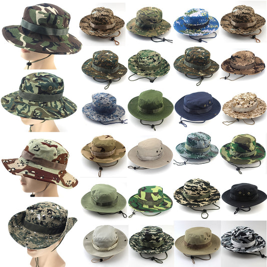 Outdoor Sun Protection Fashion Round Edge Cotton Woven Bucket Hat For Hiking Jungle Desert