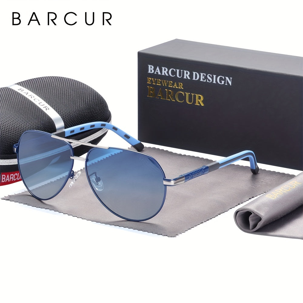 BARCUR Retro Men's Sunglasses Polarized Sunglasses Driving Eyewear UV Protection Protective Sunglasses, ideal choice for gifts