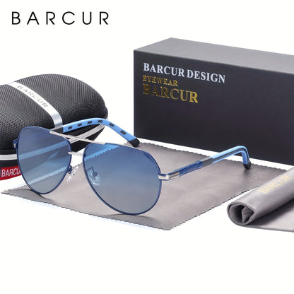 BARCUR Retro Men's Sunglasses Polarized Sunglasses Driving Eyewear UV Protection Protective Sunglasses, ideal choice for gifts