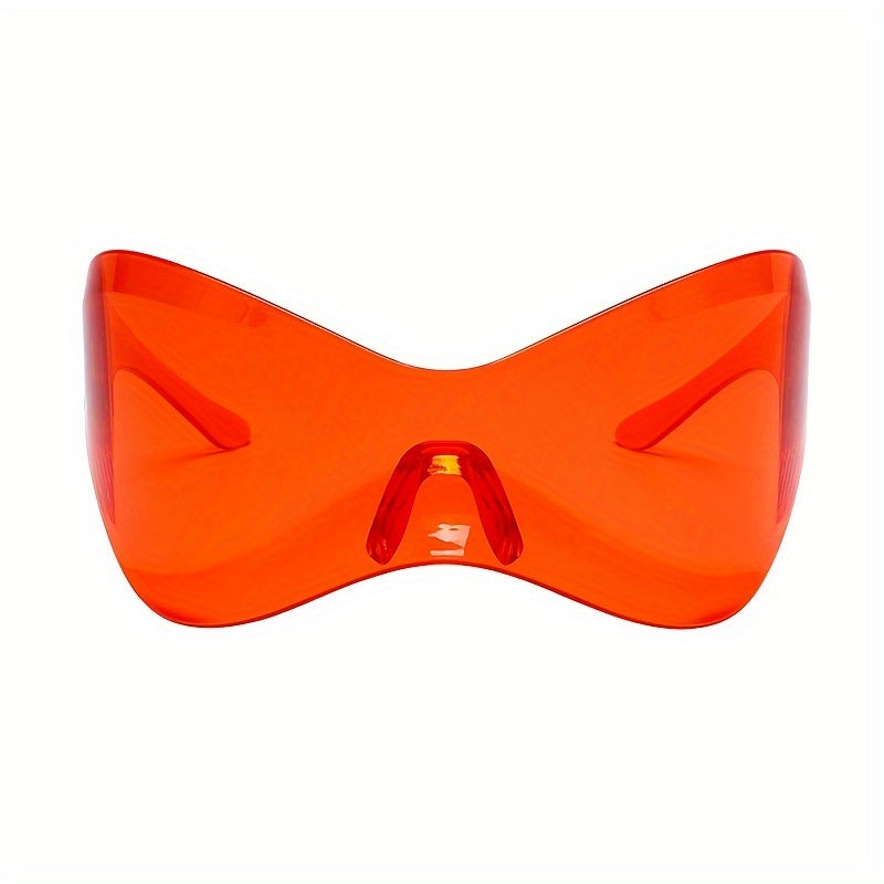 Windproof Frameless One-piece Sunglasses For Women European And American Personality Sports Glasses Punk Mask Fashion Y2K Cycling Sunglasses