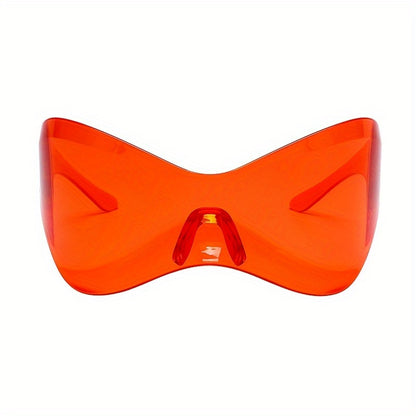 Windproof Frameless One-piece Sunglasses For Women European And American Personality Sports Glasses Punk Mask Fashion Y2K Cycling Sunglasses