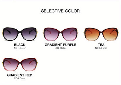 Round Fashion Sunglasses For Women Gradient Lens Metal Fox Decor Glasses Casual Outdoor Eyewear For Travel Beach