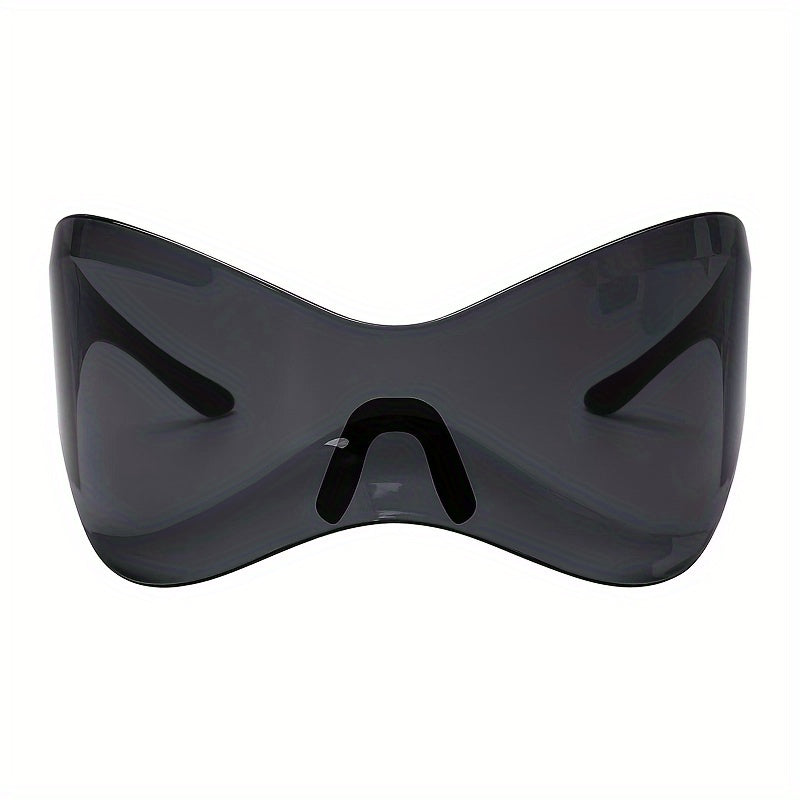Windproof Frameless One-piece Sunglasses For Women European And American Personality Sports Glasses Punk Mask Fashion Y2K Cycling Sunglasses