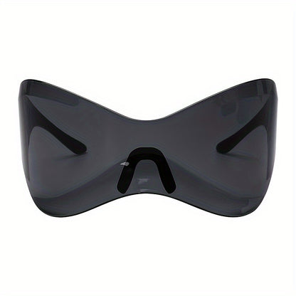 Windproof Frameless One-piece Sunglasses For Women European And American Personality Sports Glasses Punk Mask Fashion Y2K Cycling Sunglasses