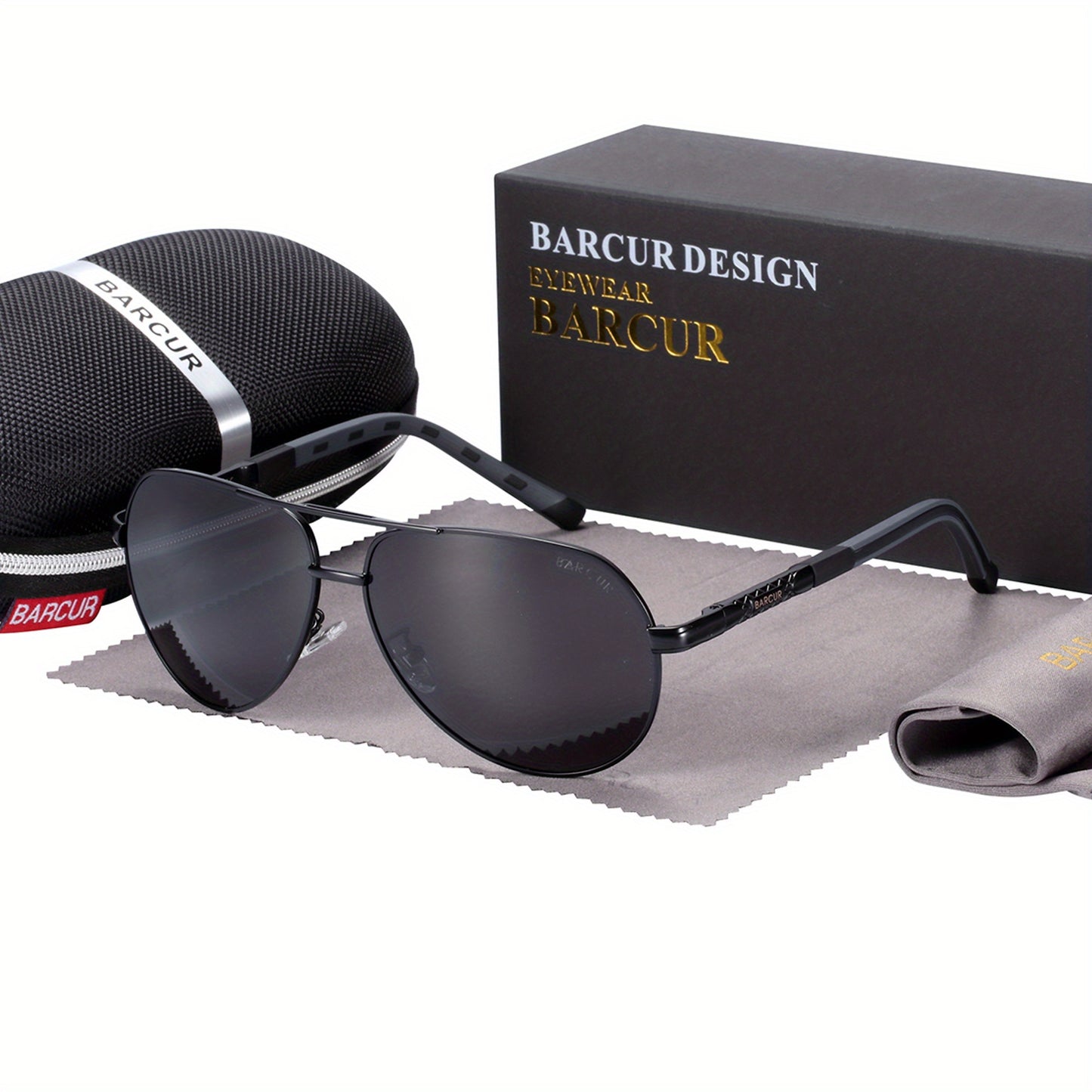 BARCUR Retro Men's Sunglasses Polarized Sunglasses Driving Eyewear UV Protection Protective Sunglasses, ideal choice for gifts