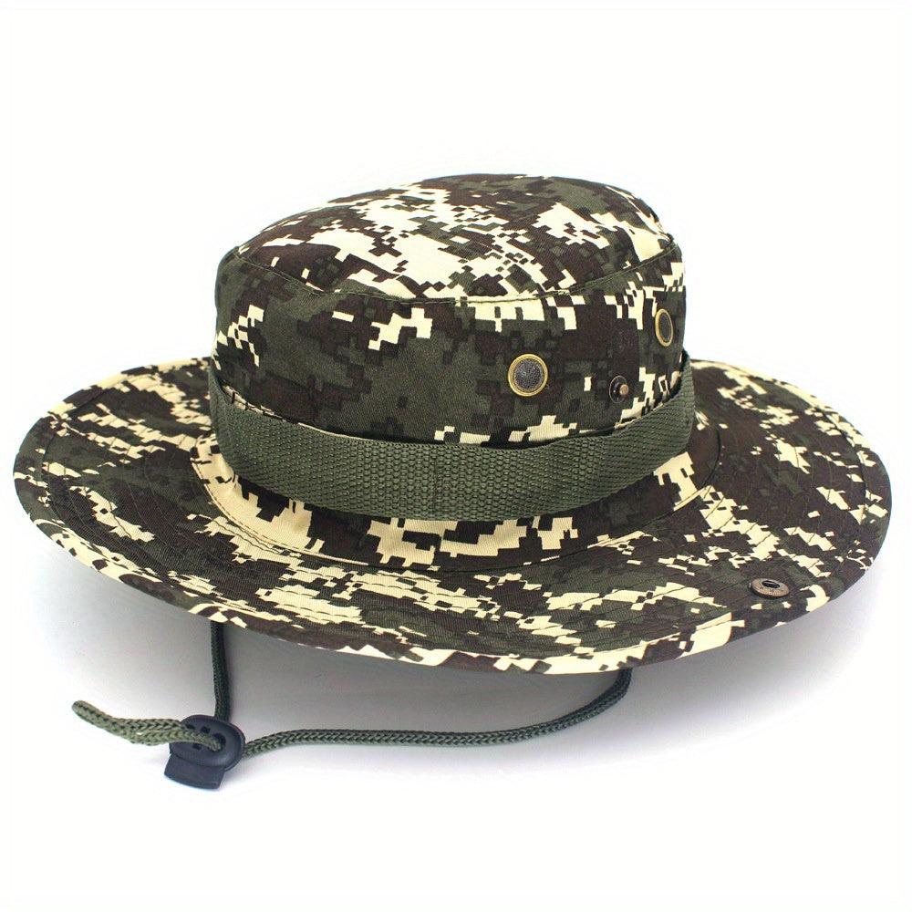 Outdoor Sun Protection Fashion Round Edge Cotton Woven Bucket Hat For Hiking Jungle Desert