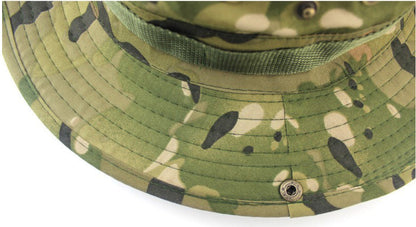 Outdoor Sun Protection Fashion Round Edge Cotton Woven Bucket Hat For Hiking Jungle Desert