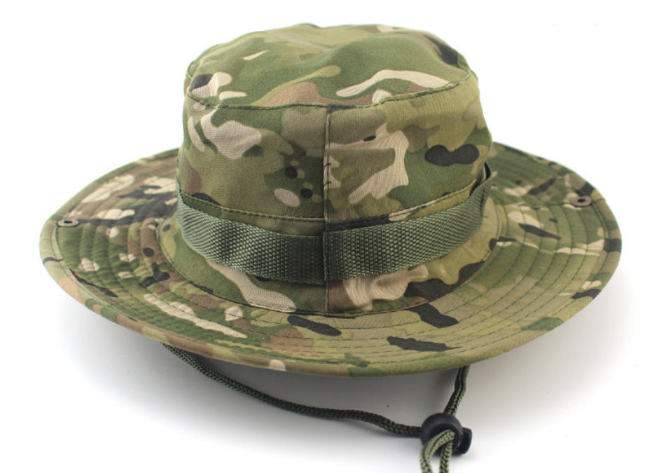 Outdoor Sun Protection Fashion Round Edge Cotton Woven Bucket Hat For Hiking Jungle Desert