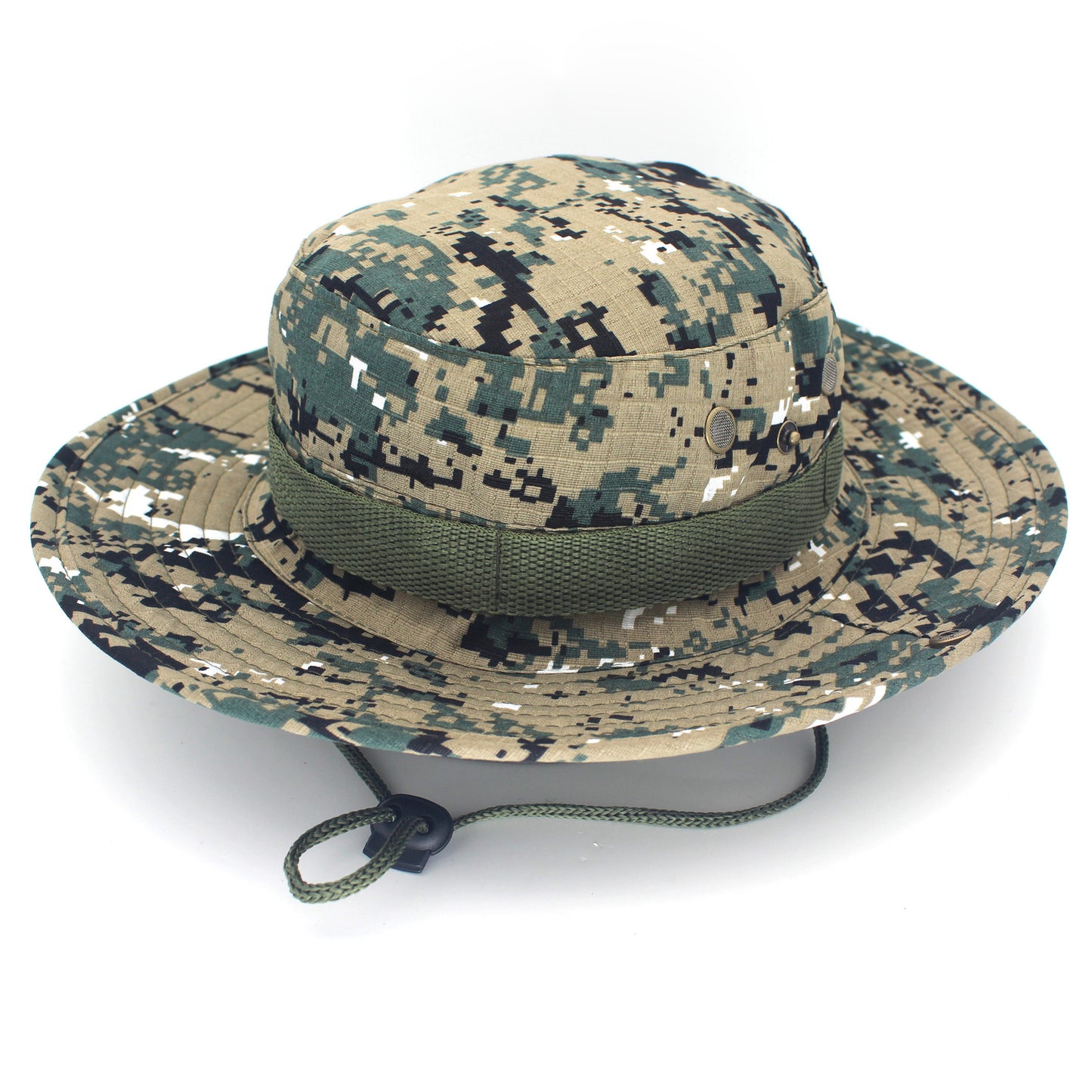 Outdoor Sun Protection Fashion Round Edge Cotton Woven Bucket Hat For Hiking Jungle Desert