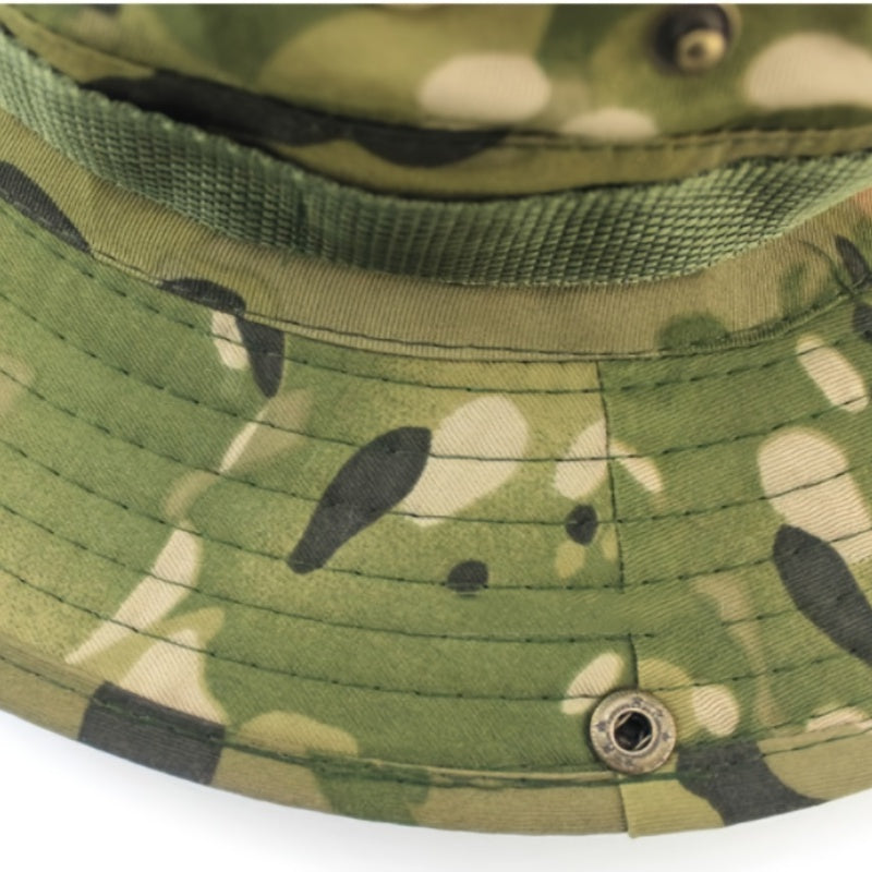 Outdoor Sun Protection Fashion Round Edge Cotton Woven Bucket Hat For Hiking Jungle Desert