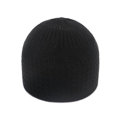 European And American Spring And Autumn Knitted Hat, Unisex Wavy Jacquard Unisex Dome Warm Beanie Cap, Muslim Pullover Knitted Hat, Ideal Choice For Gifts