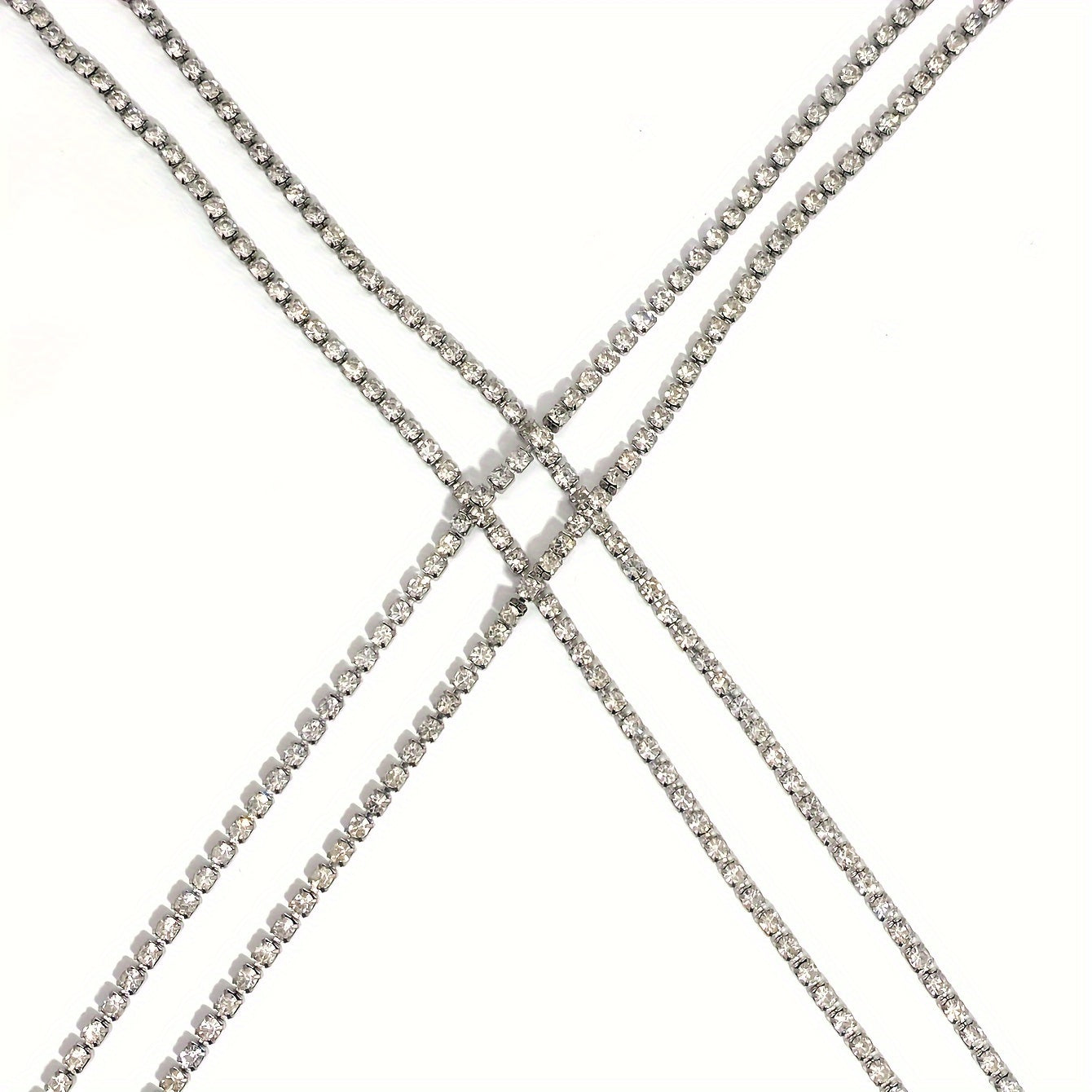 Luxury Cross Chest Chain Shiny Rhinestones Body Chain Jewelry