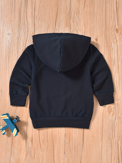 Children's STRAIGHT OUTTA TIMEOUT Letter Print Hooded Sweatshirt With Pocket, Kids Cotton Active Hoodies