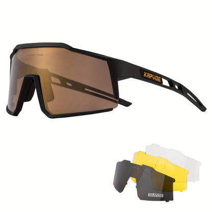 KAPVOE Stylish One-piece Sports Sunglasses - Trendy Design for Outdoor Enthusiasts, Perfect for Driving, Fishing, Cycling, Golf, Beach Activities, Vacation Travel, and Photo Props - Unisex for Men and Women