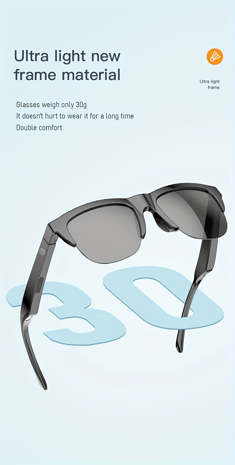 New Smart Wireless V5.3 Sunglasses, Multifunctional Glasses, Wireless Calls, Music Playback, Outdoor Sports Headphones, Rechargeable HIFI Sound Quality, HD Lenses, Black Technology, Unisex, Touch, Long Battery Life, UV Protec