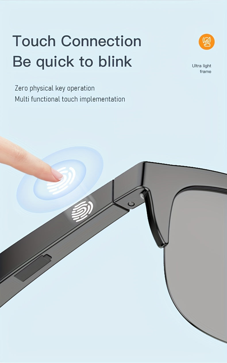 New Smart Wireless V5.3 Sunglasses, Multifunctional Glasses, Wireless Calls, Music Playback, Outdoor Sports Headphones, Rechargeable HIFI Sound Quality, HD Lenses, Black Technology, Unisex, Touch, Long Battery Life, UV Protec