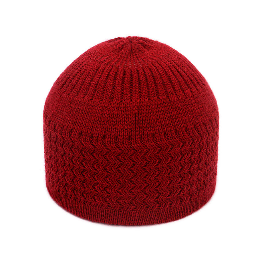 European And American Spring And Autumn Knitted Hat, Unisex Wavy Jacquard Unisex Dome Warm Beanie Cap, Muslim Pullover Knitted Hat, Ideal Choice For Gifts