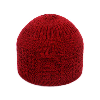 European And American Spring And Autumn Knitted Hat, Unisex Wavy Jacquard Unisex Dome Warm Beanie Cap, Muslim Pullover Knitted Hat, Ideal Choice For Gifts