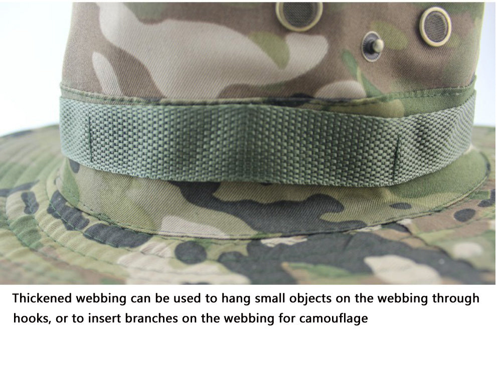 Outdoor Sun Protection Fashion Round Edge Cotton Woven Bucket Hat For Hiking Jungle Desert