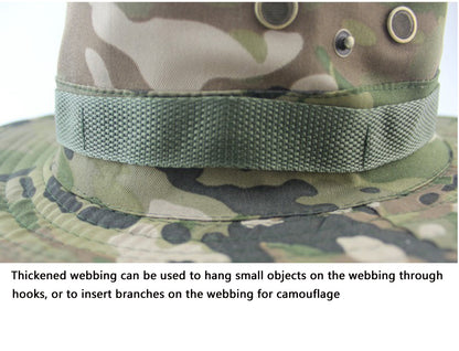 Outdoor Sun Protection Fashion Round Edge Cotton Woven Bucket Hat For Hiking Jungle Desert