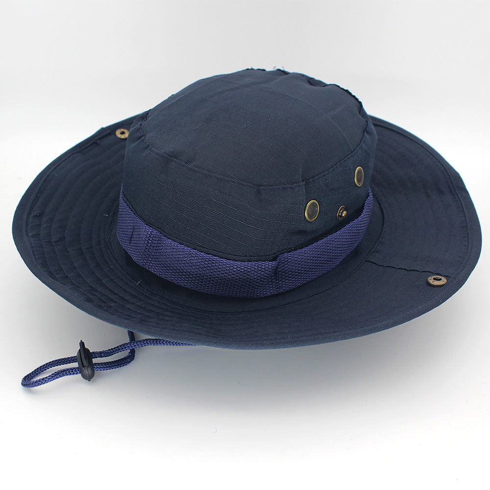 Outdoor Sun Protection Fashion Round Edge Cotton Woven Bucket Hat For Hiking Jungle Desert