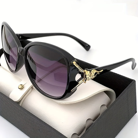 Round Fashion Sunglasses For Women Gradient Lens Metal Fox Decor Glasses Casual Outdoor Eyewear For Travel Beach