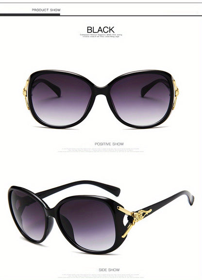 Round Fashion Sunglasses For Women Gradient Lens Metal Fox Decor Glasses Casual Outdoor Eyewear For Travel Beach