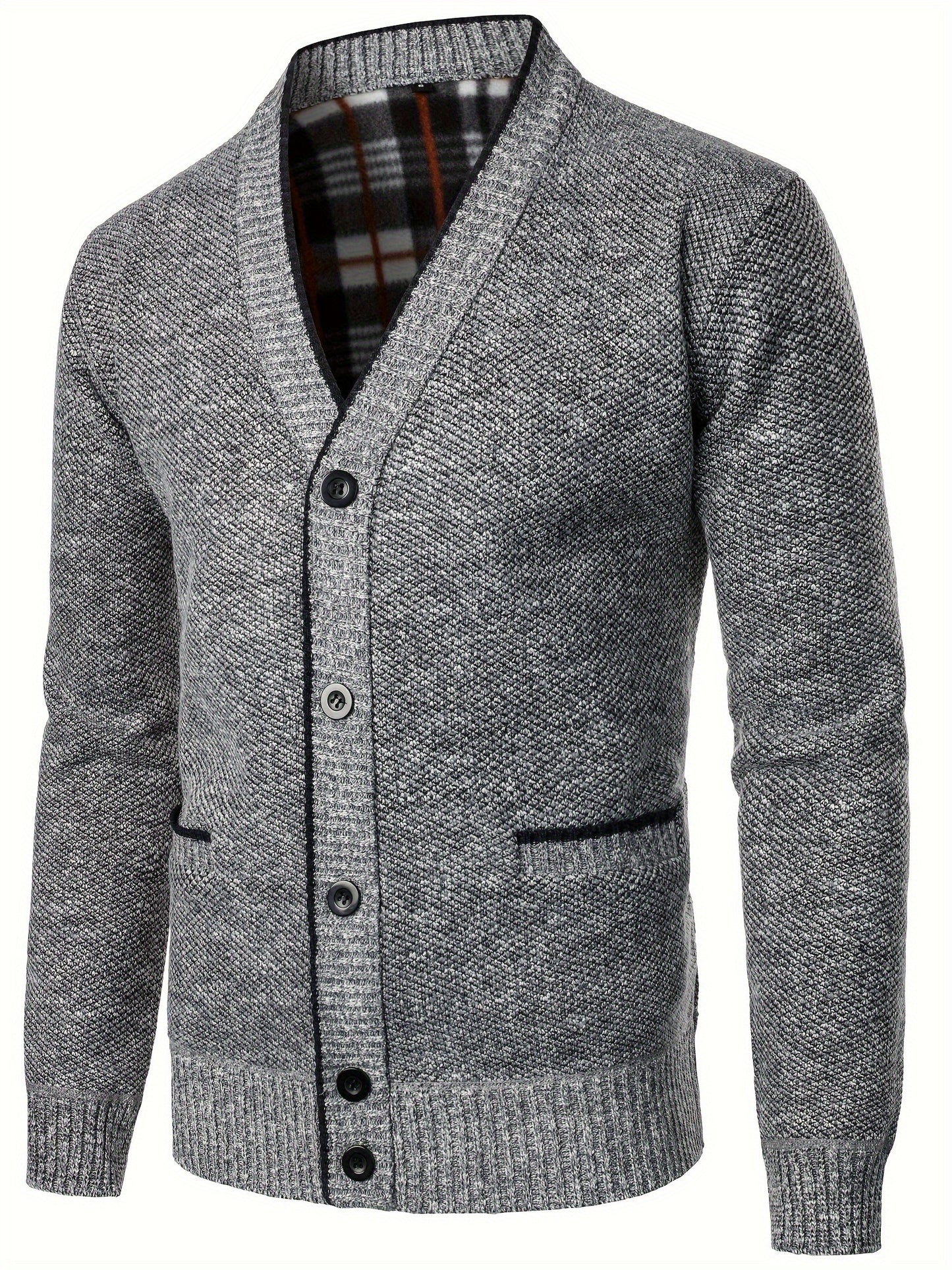 Cozy V-Neck Cardigan Sweater - Soft Knit, Casual, Fall and Winter Essential, Best Selling Men's Clothing for Cold Weather