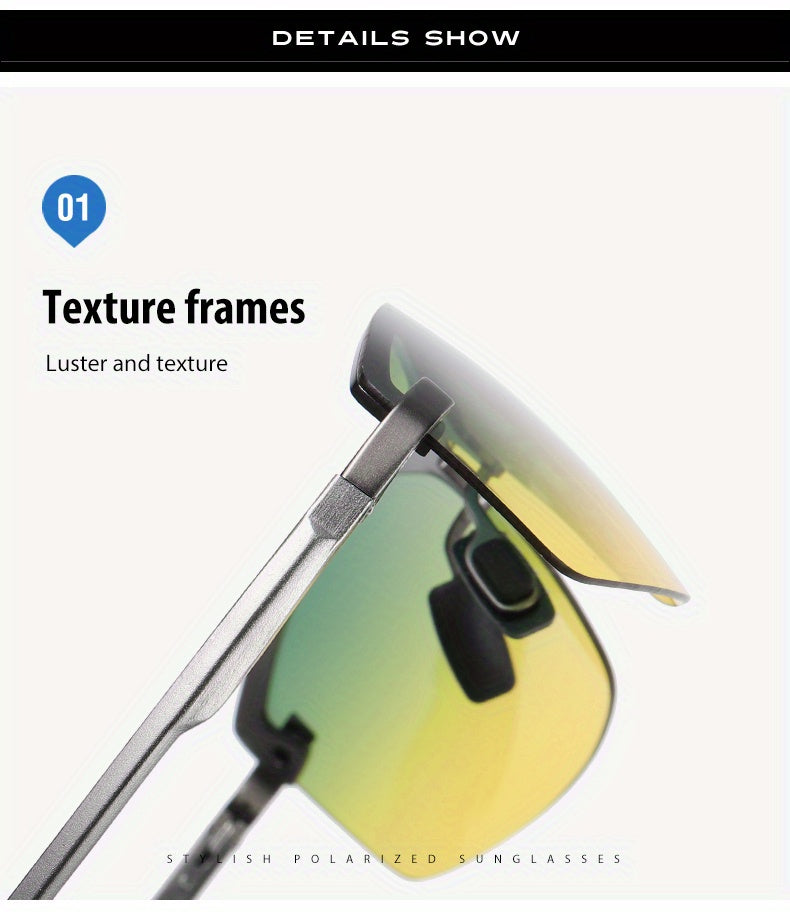 UV400 Dual-Vision Photochromic Polarized Sunglasses: Day & Night Protection for Men & Women